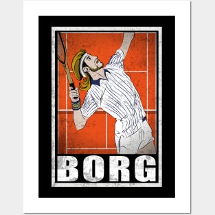 Borg Tennis Player Hero Vintage Grunge Posters and Art